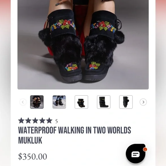 New w/o tags (never worn) waterproof faux fur Indigenous/Native winter boots. - Picture 9 of 13